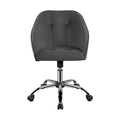 Yaheetech Velvet Desk Chair for Home Office, Soft Height Adjustable 360° Swivel Computer Chair, Gray