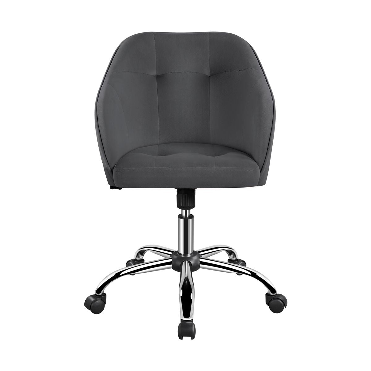 Yaheetech Velvet Desk Chair for Home Office, Soft Height Adjustable 360° Swivel Computer Chair, Gray