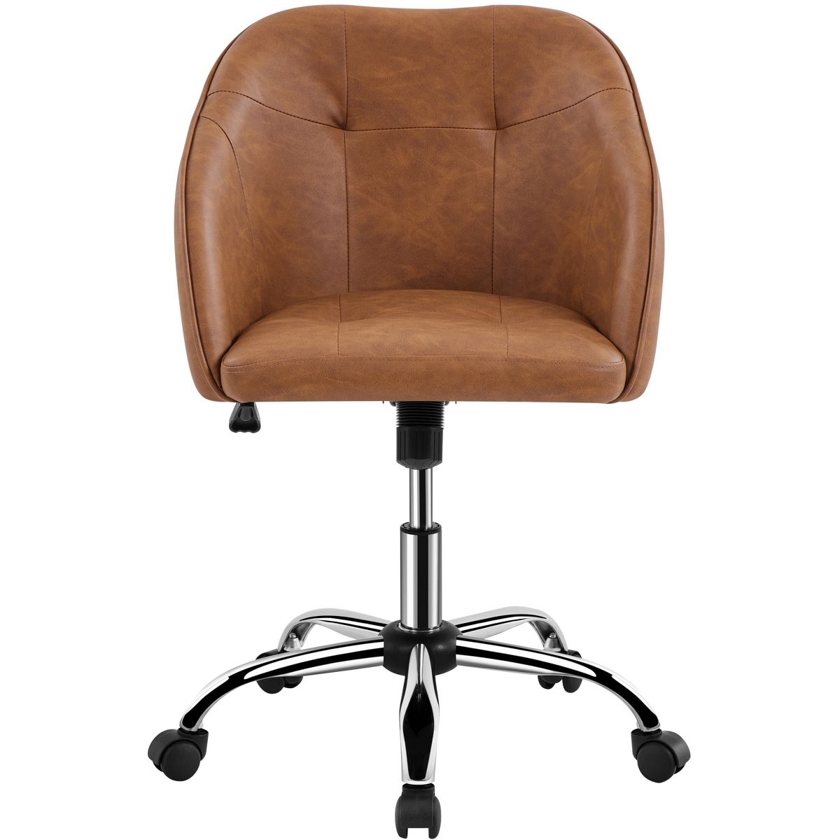 Yaheetech Velvet Desk Chair for Home Office, Soft Height Adjustable 360° Swivel Computer Chair, Gray