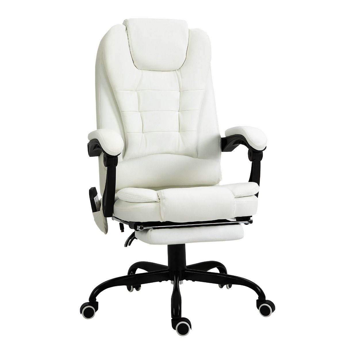 7-Point Vibrating Massage Office Chair High Back Executive Recliner with Lumbar Support, Footrest, Reclining Back, Adjustable Height