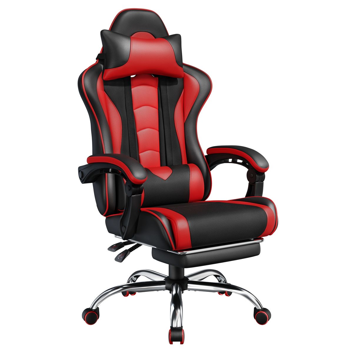 Yaheetech Adjustable Computer Chair with Footrest and Lumbar Support Black