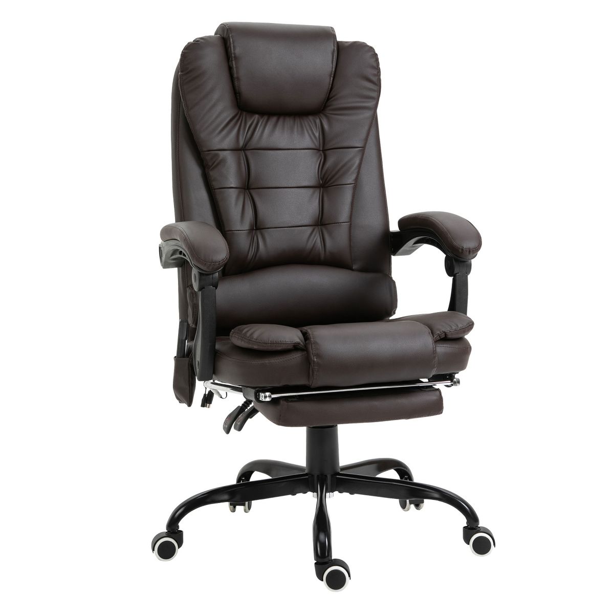 Vinsetto 7-Point Vibrating Massage Office Chair Computer Chair with Lumbar Support, Footrest, Reclining Back, Adjustable Height, Black