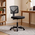 JIONJOY Armless Mesh Office Chair - Adjustable Height Rolling Desk Chair for Small Space, Dorm, Home Office | Black