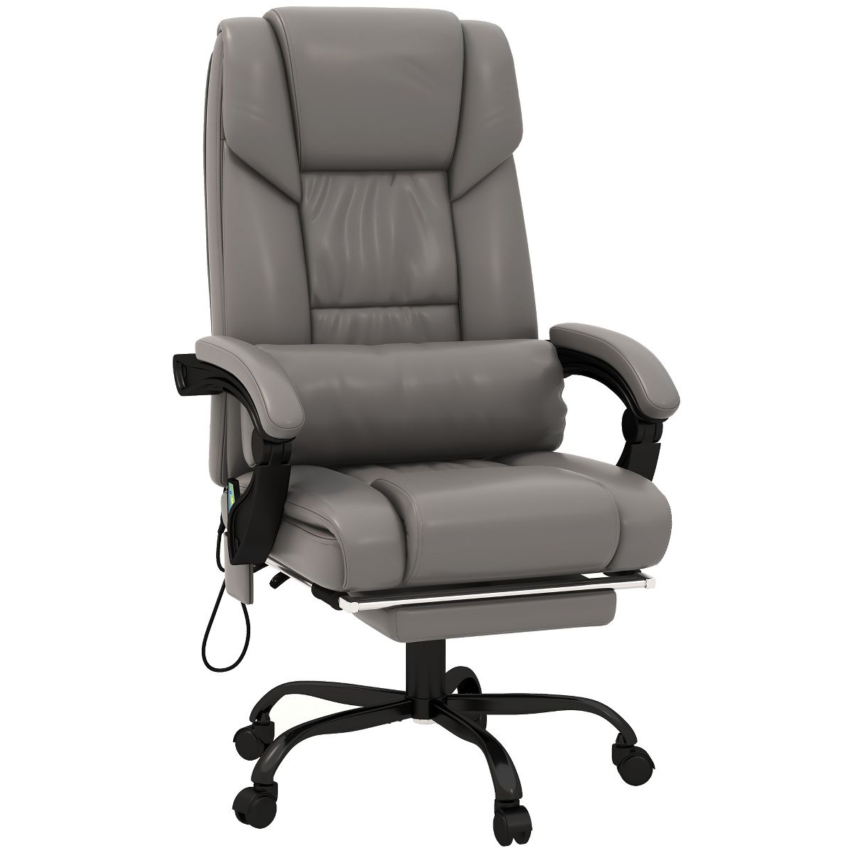 Vinsetto High Back Vibration Massage Office Chair with 6 Points, Height Adjustable Reclining Office Chair with Retractable Footrest and Remote, Brown