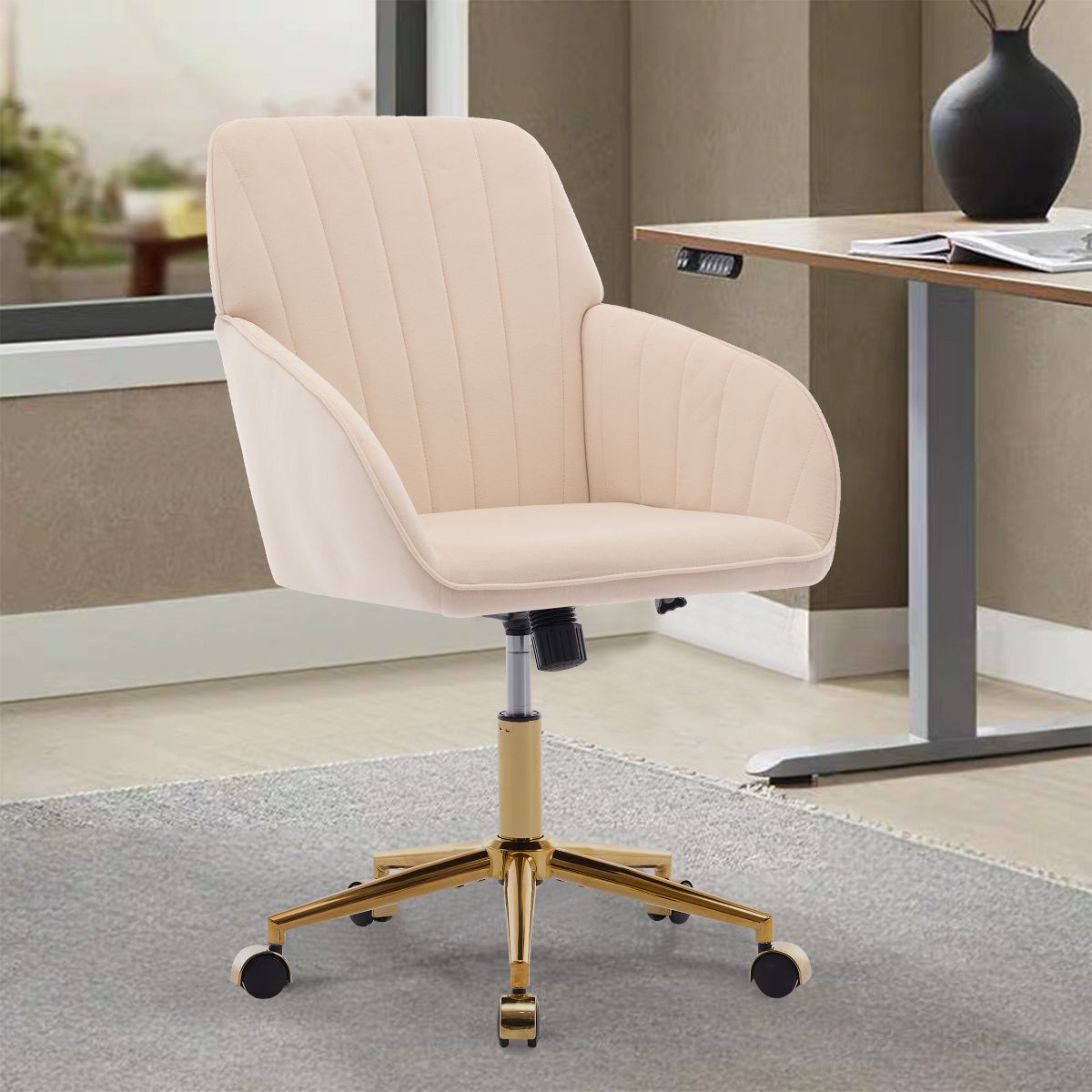 Adjustable Office Chair, Home Bedroom, Ergonomic Swivel Chair, Backrest Seat, Comfortable for Long Sitting
