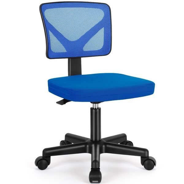 JIONJOY Armless Mesh Office Chair - Adjustable Height Rolling Desk Chair for Small Space, Dorm, Home Office | Black