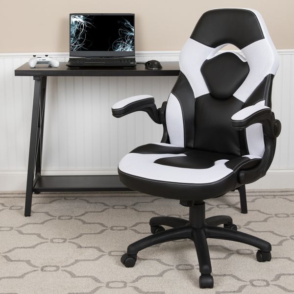 Flash Furniture X10 Gaming Chair, Racing Ergonomic Office Chair, Height Adjustable Swivel Computer Chair w/ Flip-Up Arms, Camouflage/Black LeatherSoft