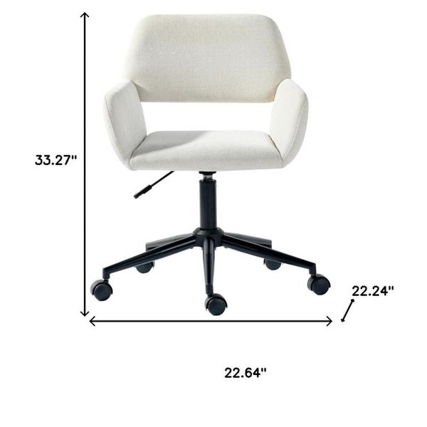 HomeRoots Beige and Black Adjustable Height Swivel Rolling Office Chair