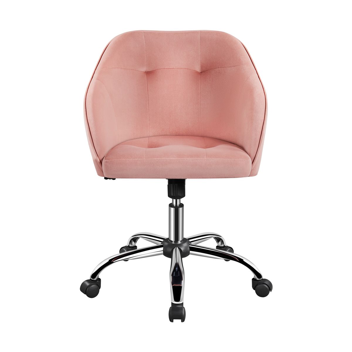 Yaheetech Velvet Desk Chair for Home Office, Soft Height Adjustable 360° Swivel Computer Chair, Gray