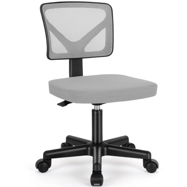 JIONJOY Armless Mesh Office Chair - Adjustable Height Rolling Desk Chair for Small Space, Dorm, Home Office | Black