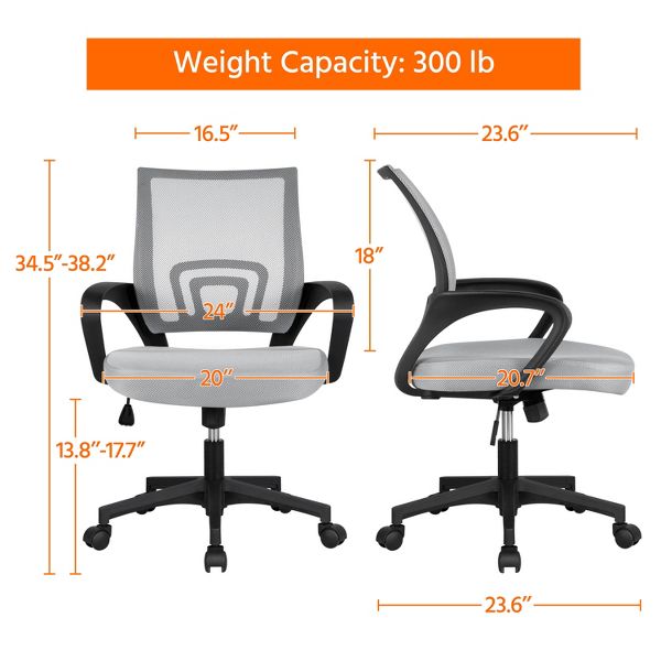 Yaheetech Adjustable Ergonomic Computer Chair Office Chair Black