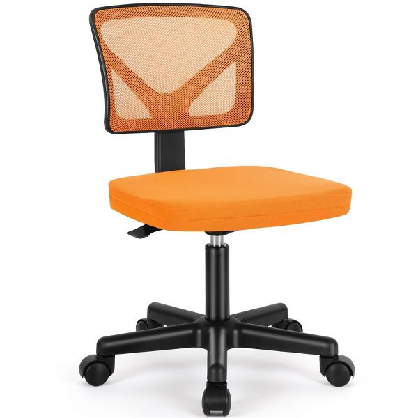 JIONJOY Armless Mesh Office Chair - Adjustable Height Rolling Desk Chair for Small Space, Dorm, Home Office | Black
