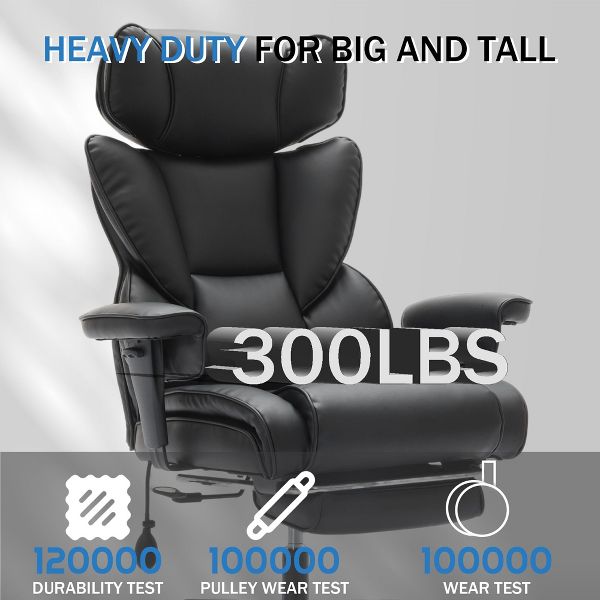 Ergonomic Office Chair with Foot Rest and Inflatable Lumbar Support,Reclining Gaming Chair with Adjustable Height Headrest, for Home and Office
