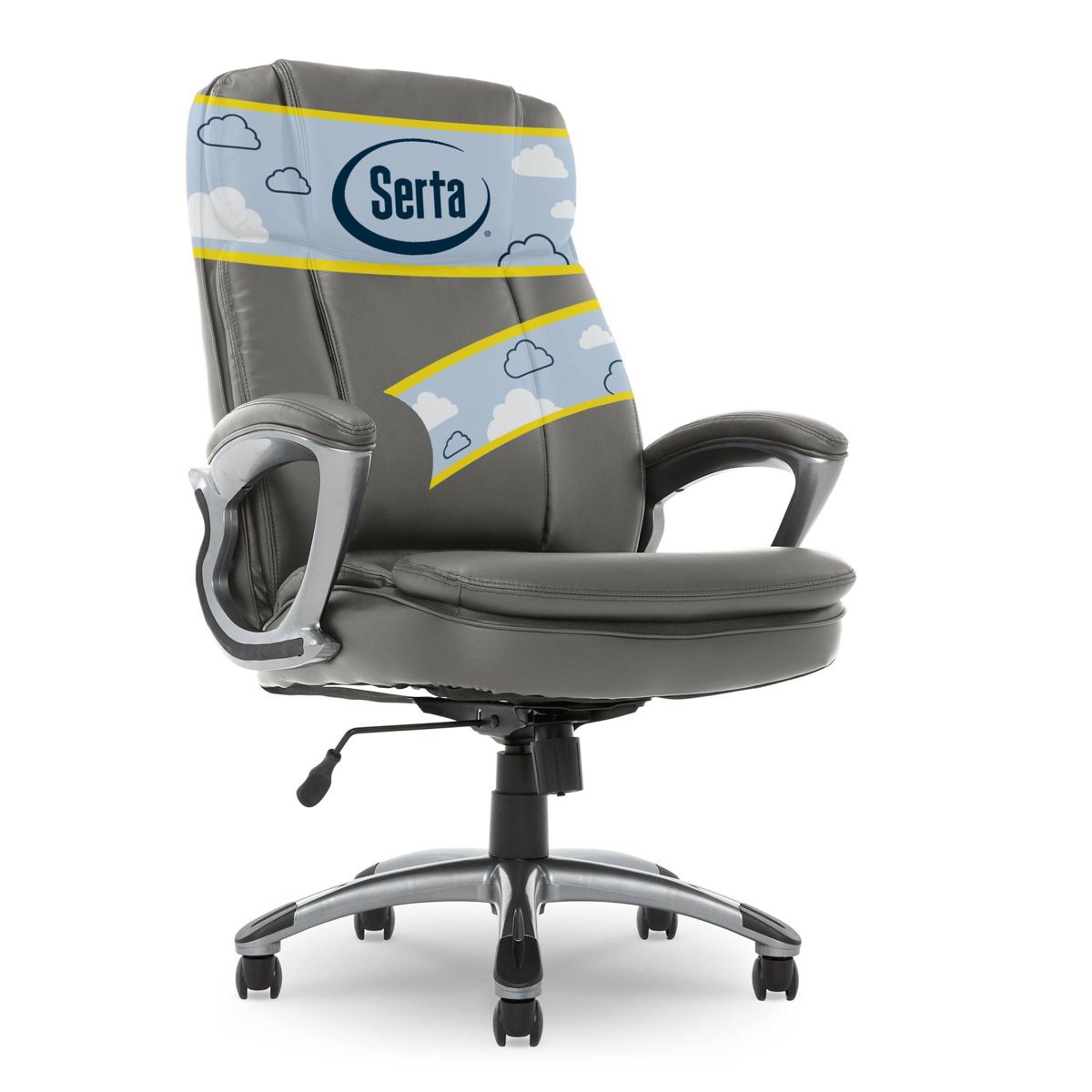 Big and Tall Executive Office Chair Cognac - Serta: 350lb Capacity, Ergonomic, Swivel, Adjustable