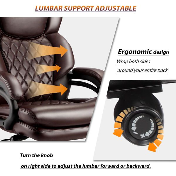 500lbs Big and Tall Office Chair forwith Wide Spring Seat Computer Desk Chair 360 Swivel Home Office Desk Chair-Black
