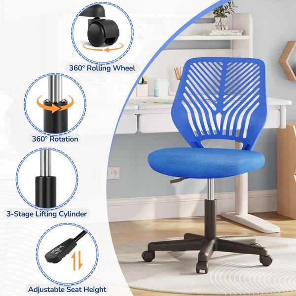 Yaheetech Adjustable Office Chair Swivel Computer Chair-Black