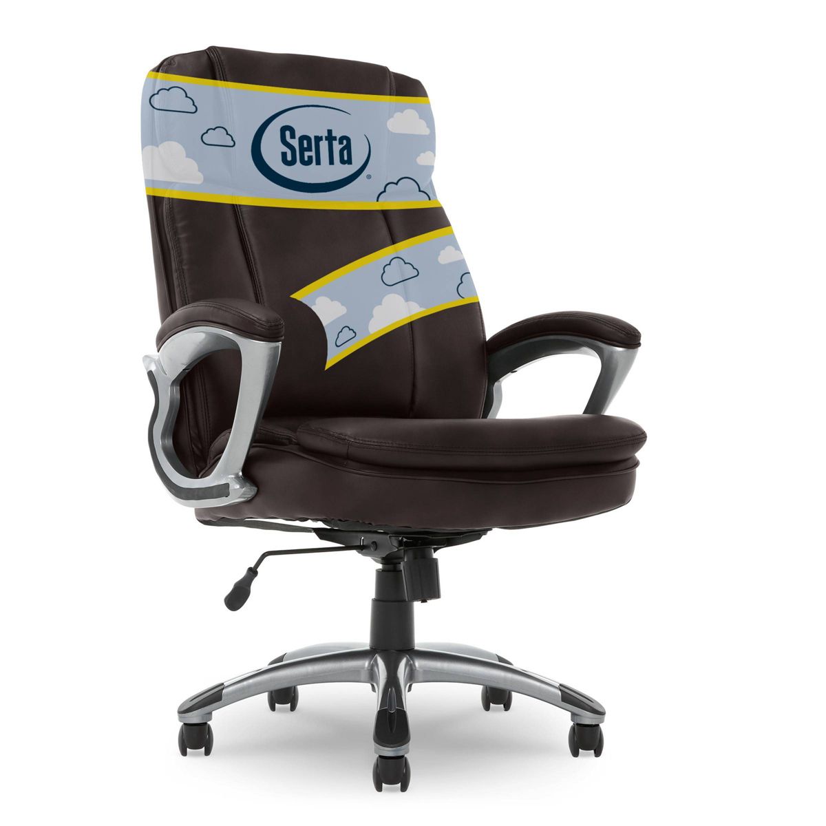 Big and Tall Executive Office Chair Cognac - Serta: 350lb Capacity, Ergonomic, Swivel, Adjustable