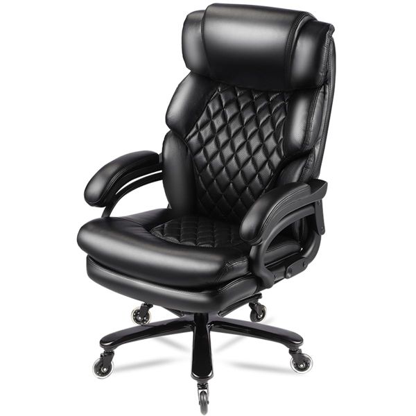 500lbs Big and Tall Office Chair forwith Wide Spring Seat Computer Desk Chair 360 Swivel Home Office Desk Chair-Black