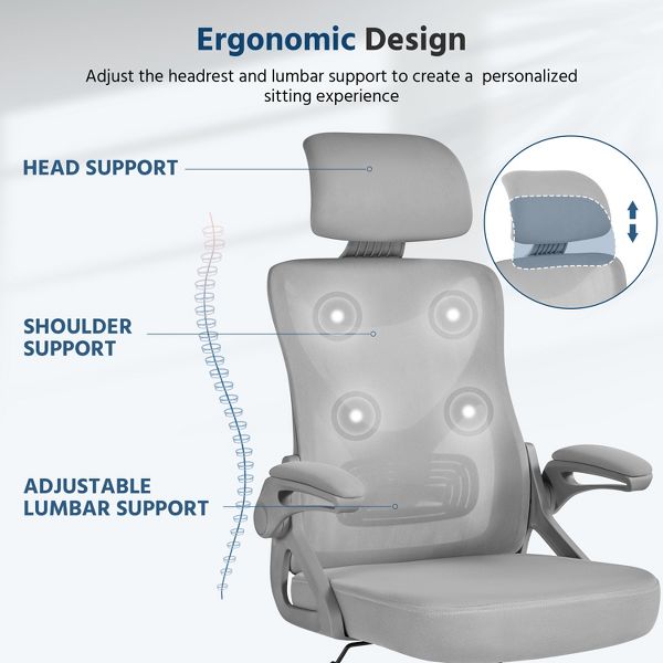 Yaheetech High Back Office Chair Computer Chair with Armrest Black