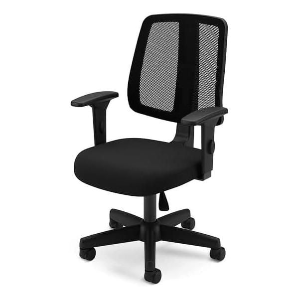 HomeStock 42 in.H Adjustable Height Black Faux Leather Seat Material with Adjustable Tilt Office Chairs