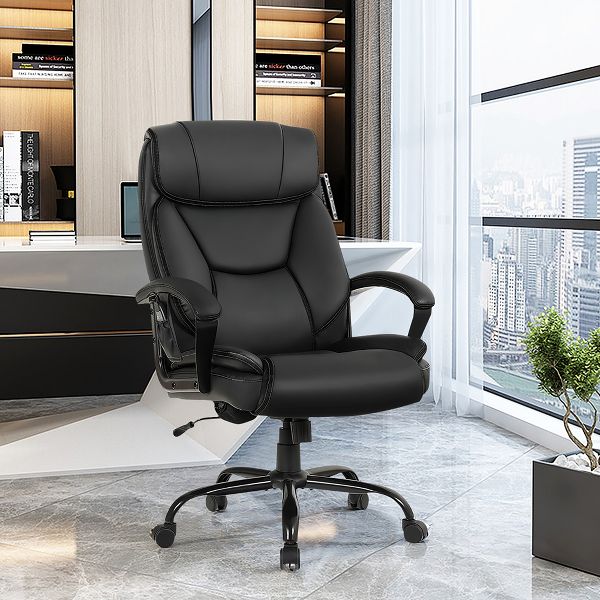 Costway Big & Tall 500lb Office Chair Executive PU Leather Computer Desk Chair