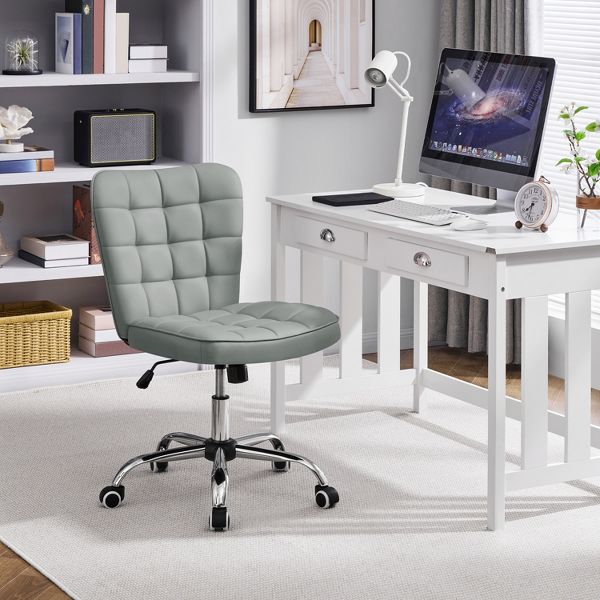 Yaheetech Modern Mid-back Office Chair Armless Desk Chair, Black