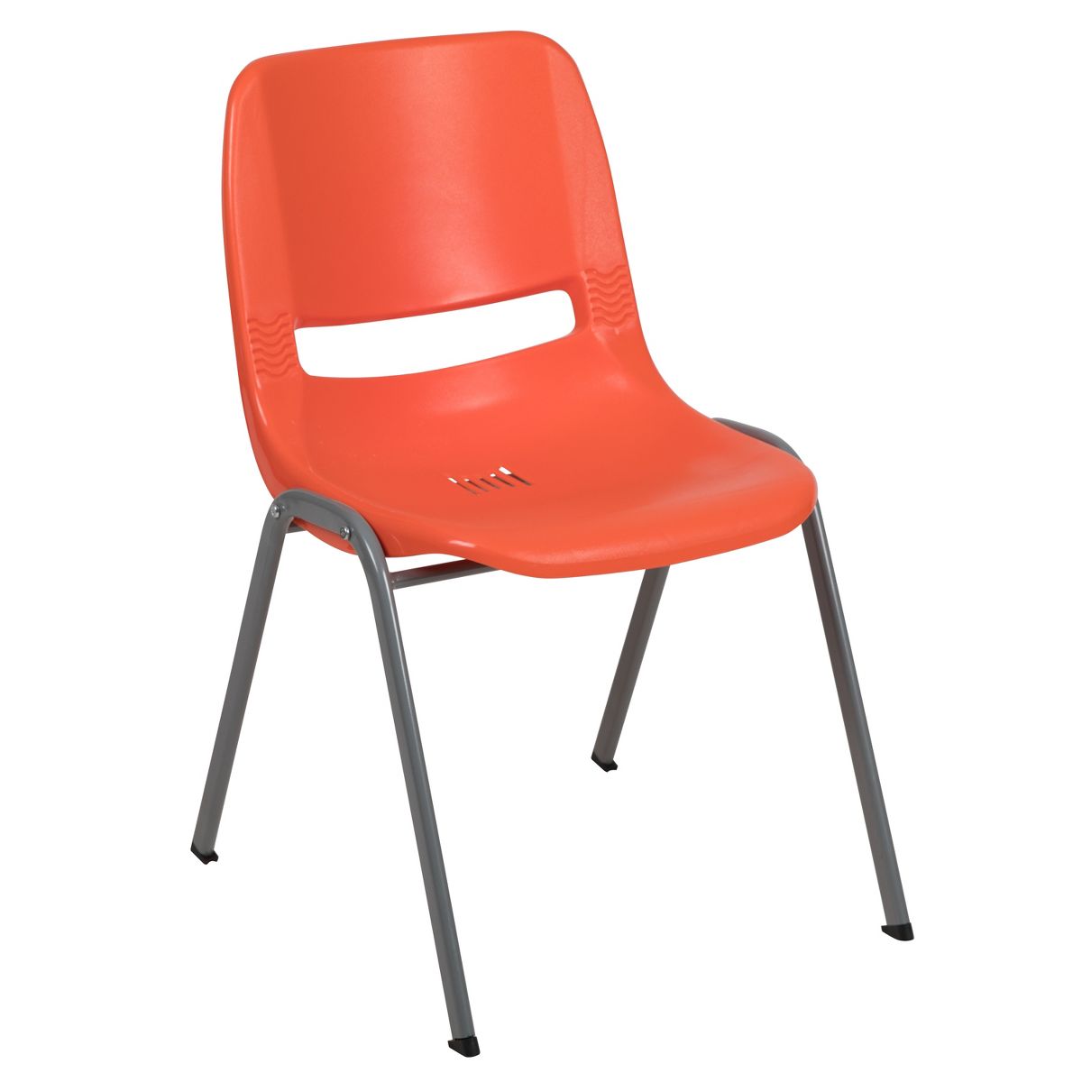 Emma and Oliver Black Ergonomic Shell Student Stack Chair - Classroom Chair / Office Guest Chair