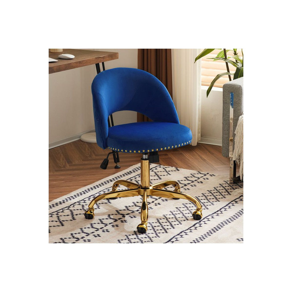 Karl Home | 23 inch Navy Blue Task Chair Office Desk Chair Make Up Chair With Wheels