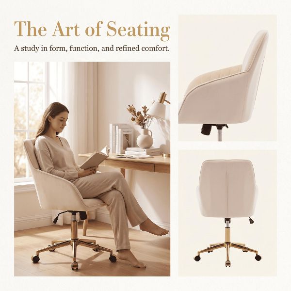 Adjustable Office Chair, Home Bedroom, Ergonomic Swivel Chair, Backrest Seat, Comfortable for Long Sitting