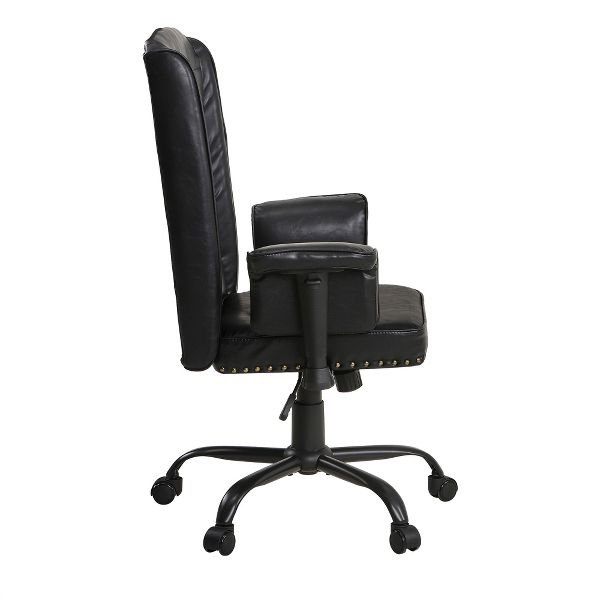 VECELO Ergonomic Leather Office Chair, Adjustable Swivel Desk Chair with Armrests & Lumbar Support, Black