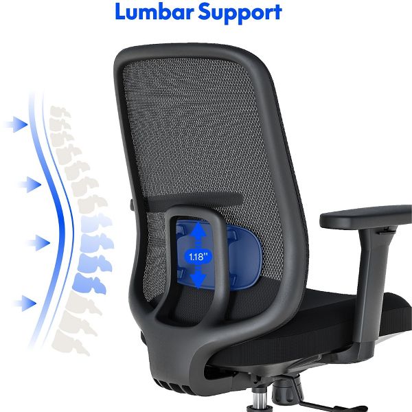 FLEXISPOT C2 Ergonomic Office Chair, Foam Seat Cushion, Black