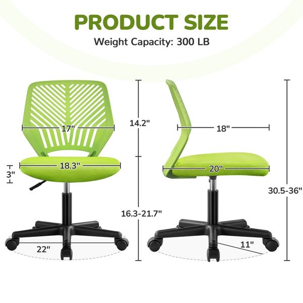 Yaheetech Adjustable Office Chair Swivel Computer Chair-Black