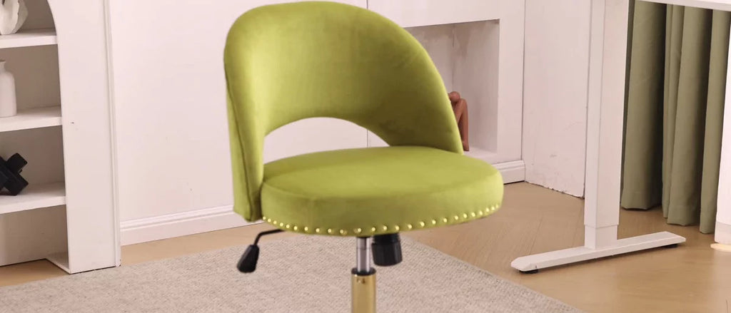 Karl Home | 23 inch Navy Blue Task Chair Office Desk Chair Make Up Chair With Wheels