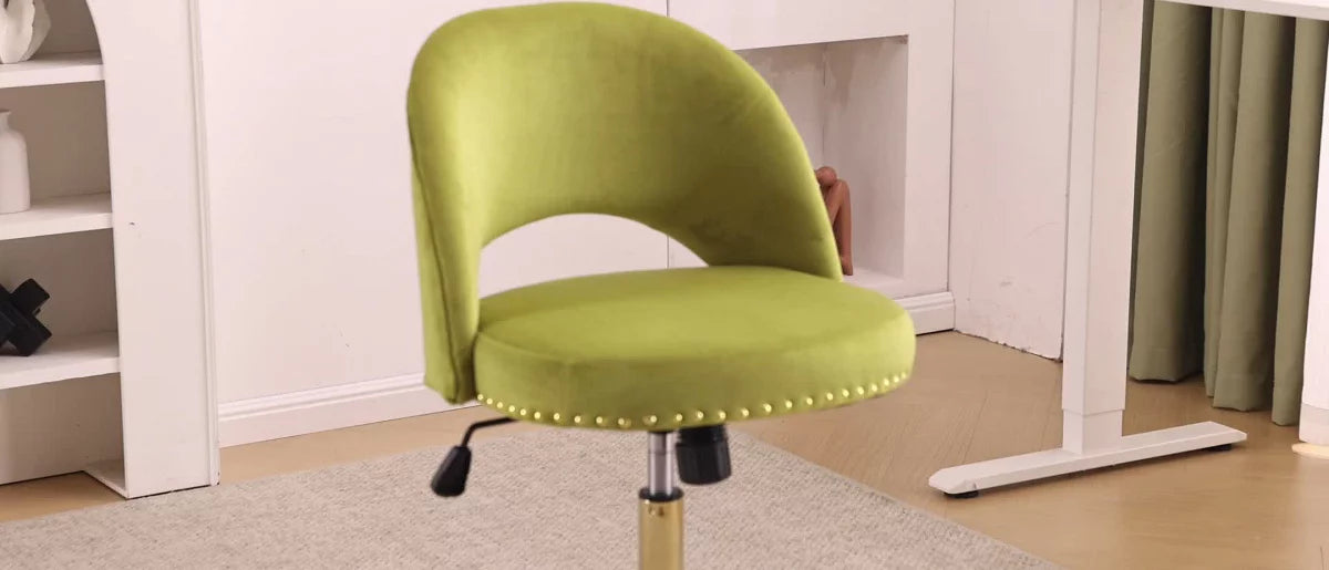 Karl Home | 23 inch Navy Blue Task Chair Office Desk Chair Make Up Chair With Wheels