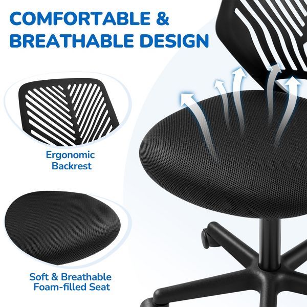 Yaheetech Adjustable Office Chair Swivel Computer Chair-Black