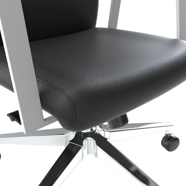 HomeStock 45 in.H Adjustable Height Black Faux Leather Seat Material with Adjustable Lumbar Support Ergonomic Office Chairs