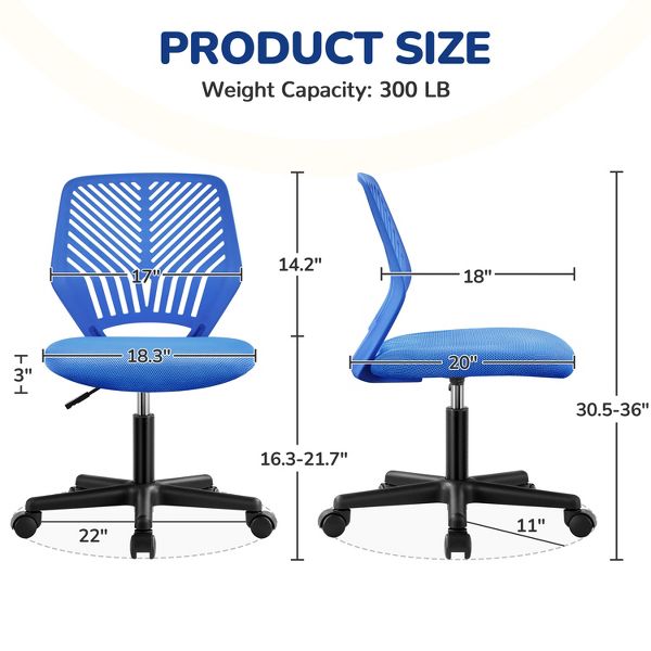 Yaheetech Adjustable Office Chair Swivel Computer Chair-Black