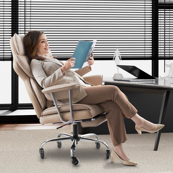 Big and Tall Executive Office Chair 400 lb, Ergonomic Computer Desk Chair, Footrest & Lumbar Support