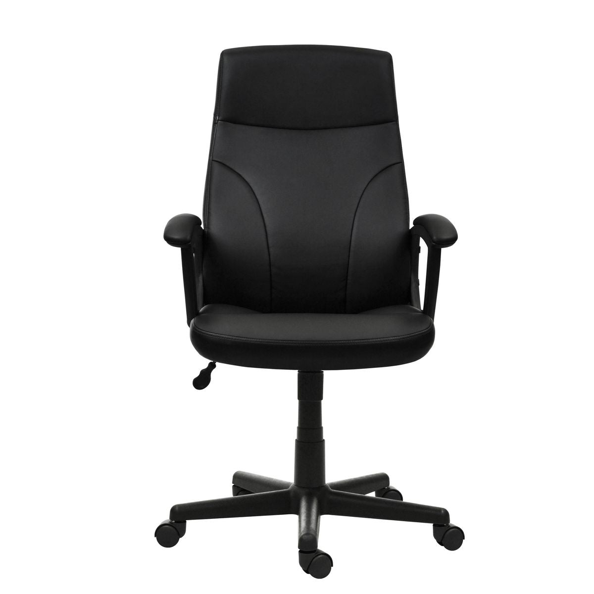 HomeRoots Black Adjustable Height Swivel Rolling Executive Office Chair