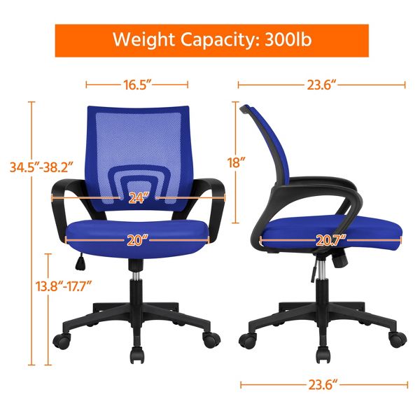 Yaheetech Adjustable Ergonomic Computer Chair Office Chair Black