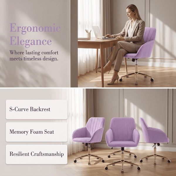 Adjustable Office Chair, Home Bedroom, Ergonomic Swivel Chair, Backrest Seat, Comfortable for Long Sitting