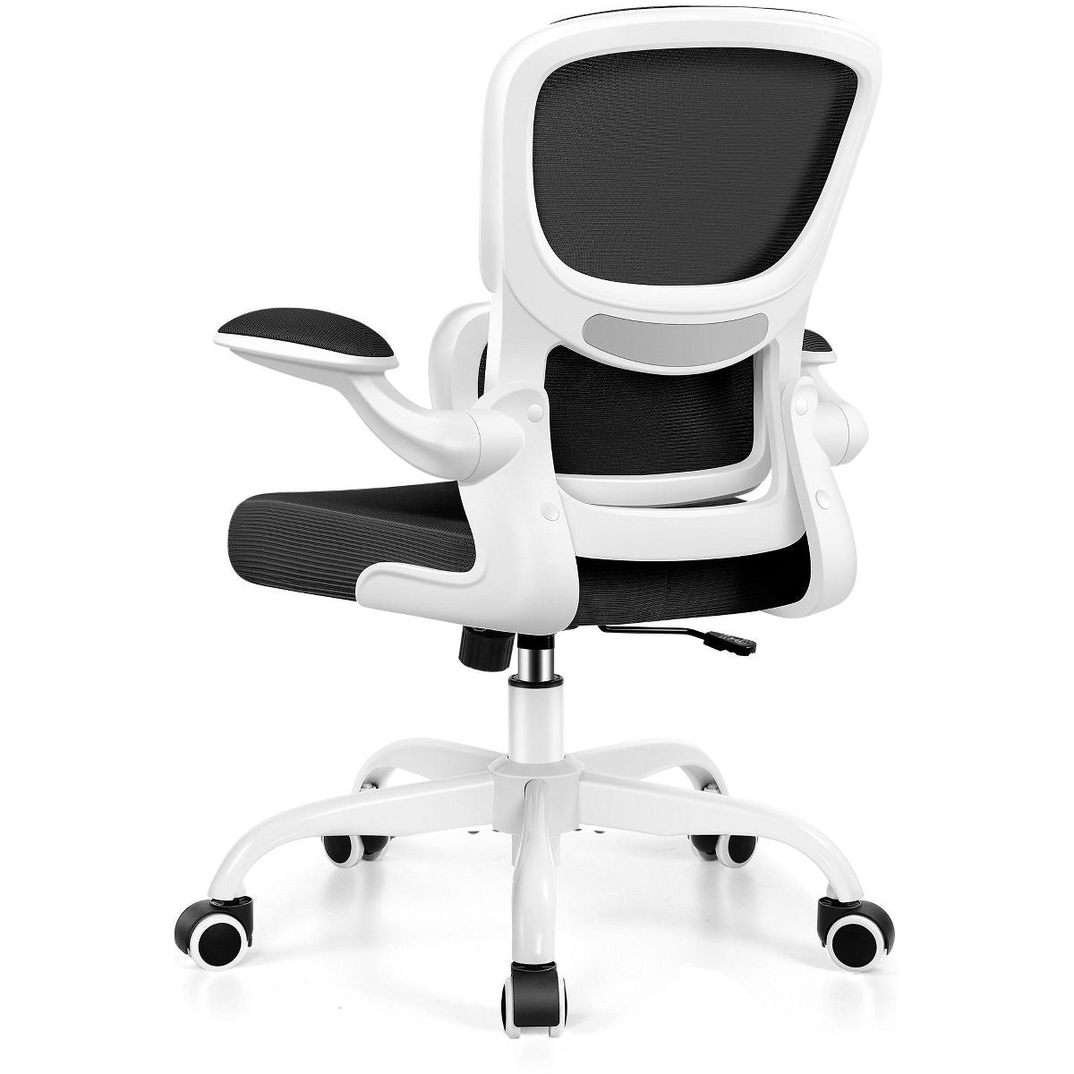 KERDOM Office Chair, Breathable Mesh Comfy Chair with Lumbar Support, Flip-up Armrests, Desk Chair for Adults Home Office, Black