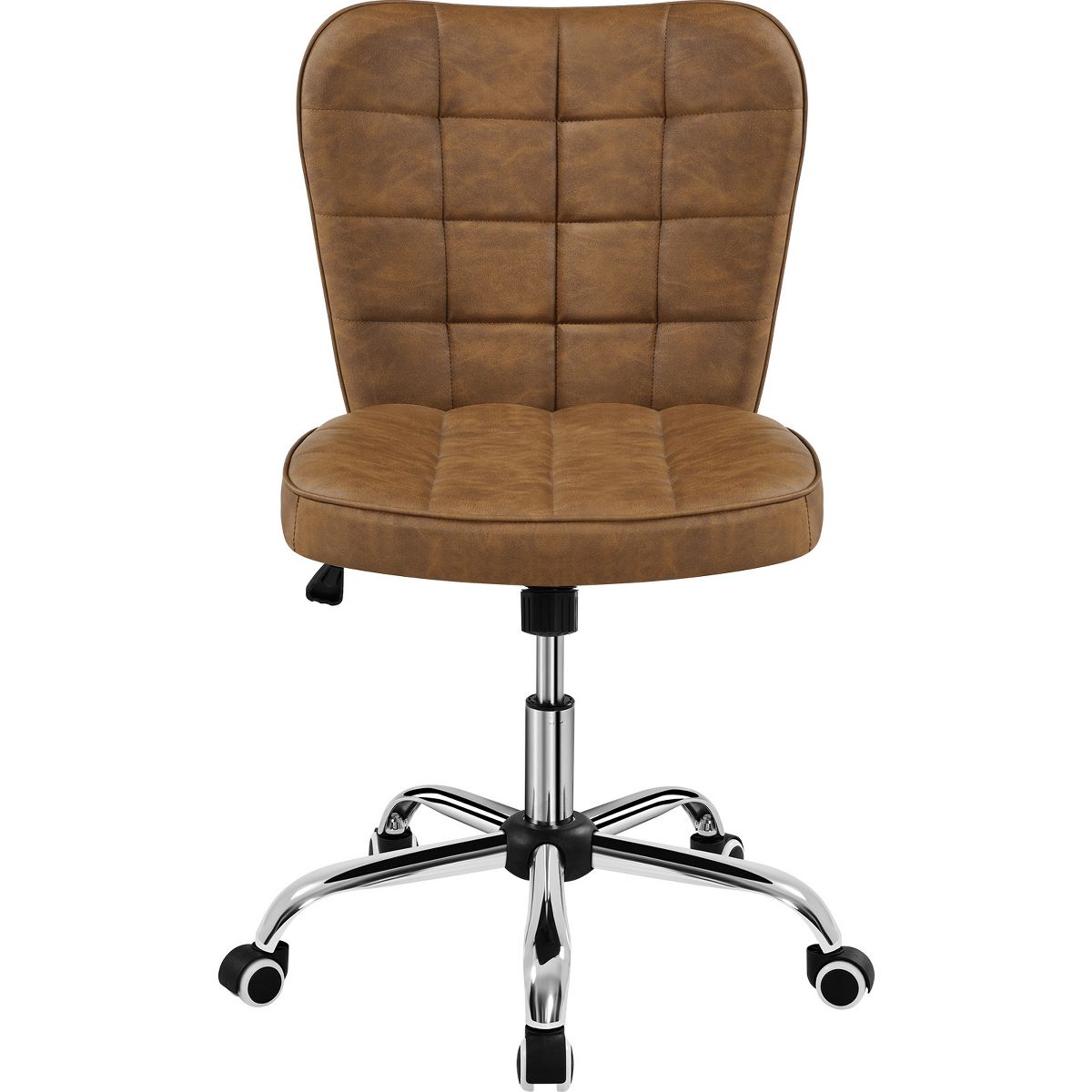 Yaheetech Modern Mid-back Office Chair Armless Desk Chair, Black