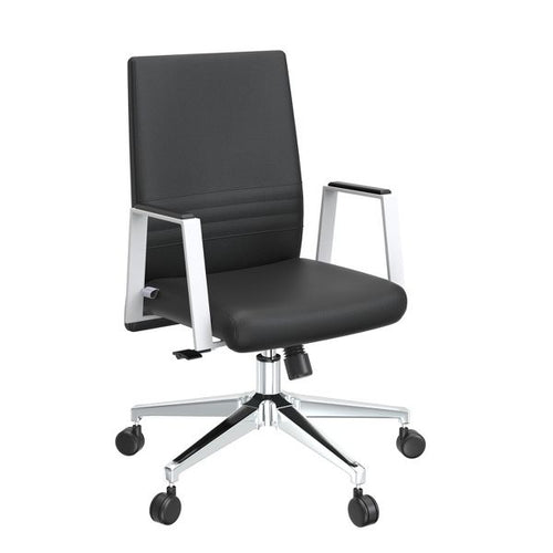HomeStock 45 in.H Adjustable Height Black Faux Leather Seat Material with Adjustable Lumbar Support Ergonomic Office Chairs