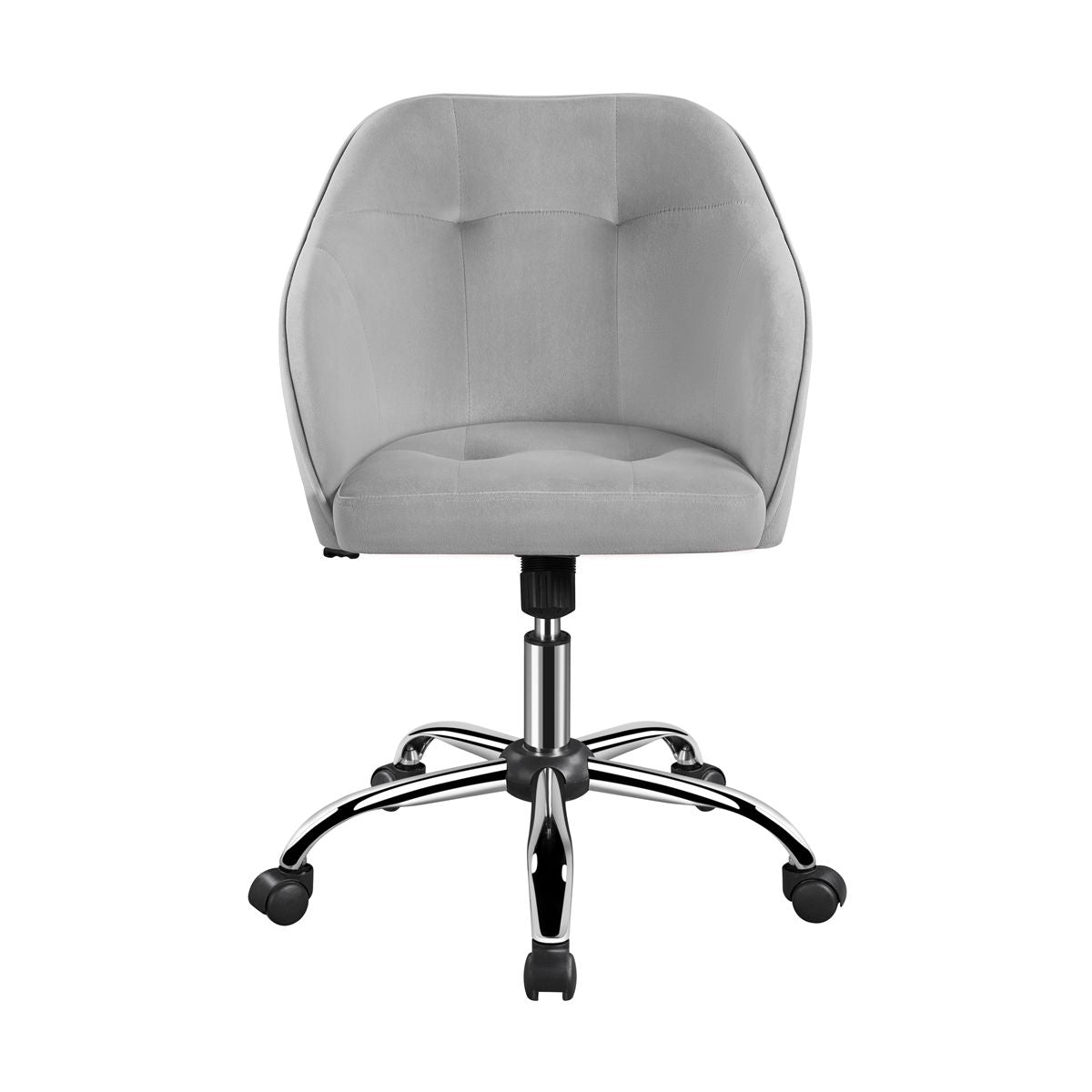 Yaheetech Velvet Desk Chair for Home Office, Soft Height Adjustable 360° Swivel Computer Chair, Gray