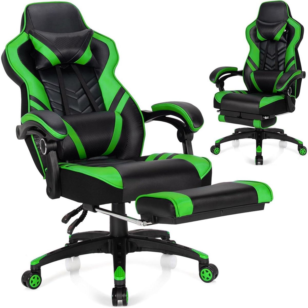 Costway Office Computer Desk Chair Gaming Chair Adjustable Swivel w/Footrest Black