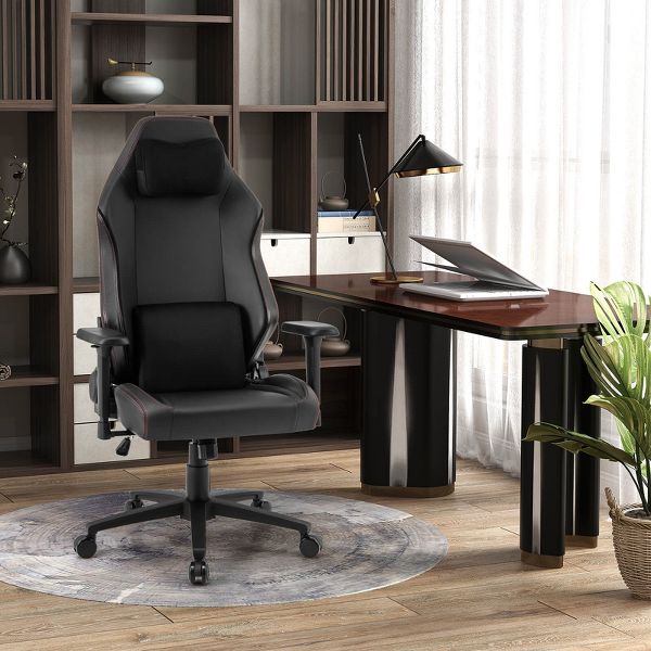 Costway Gaming Chair Ergonomic High Back Computer Chair with Rocking Function & 2D Armrests