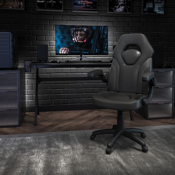 Flash Furniture X10 Gaming Chair, Racing Ergonomic Office Chair, Height Adjustable Swivel Computer Chair w/ Flip-Up Arms, Camouflage/Black LeatherSoft