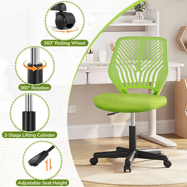 Yaheetech Adjustable Office Chair Swivel Computer Chair-Black