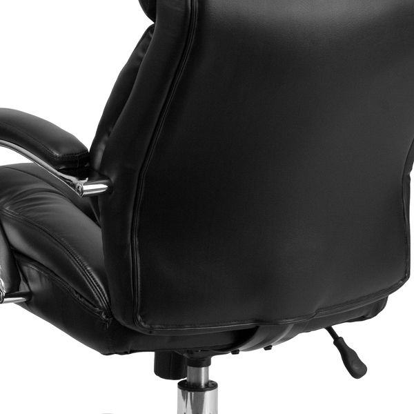 Emma and Oliver 24/7 500 lb. Big & Tall Black Fabric Ergonomic Office Chair with Loop Arms